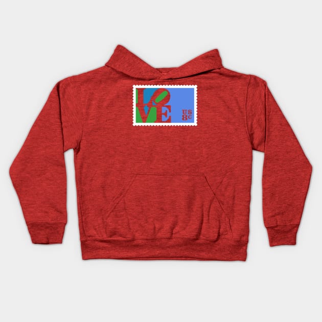 Love Stamp Stencil (Robert Indiana) Kids Hoodie by TRIME